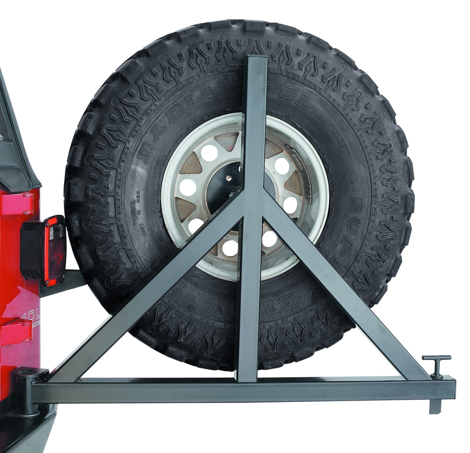 Warn 63253 Bumper Tire Carrier Fits 76-86 Cj5 Cj7   Bumper Tire Carrier Fits