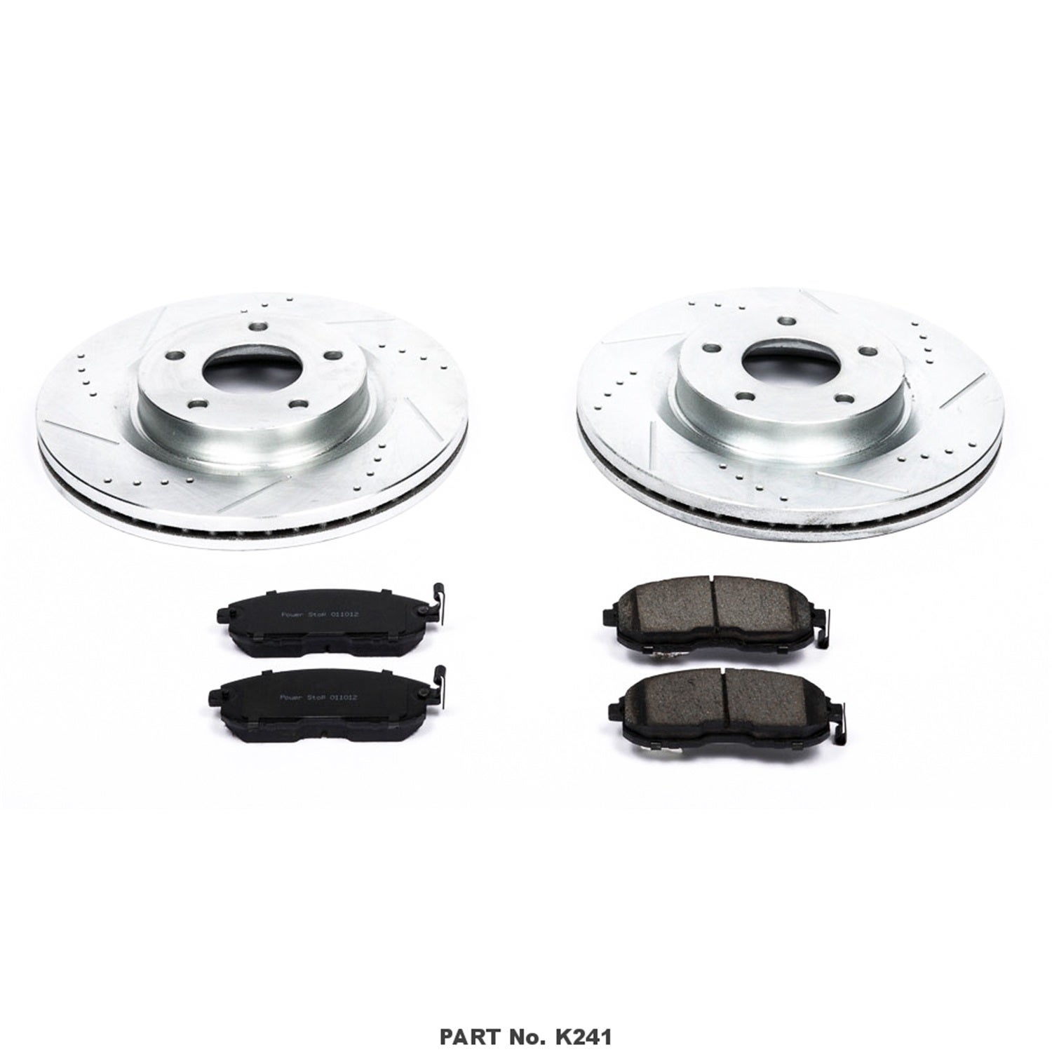 Power Stop K241 Front Z23 Carbon Fiber Brake Pads With Drilled & Slotted Brake
