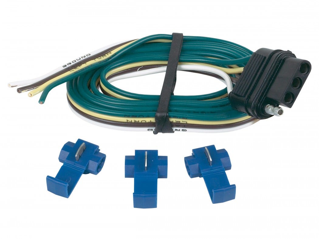 Hopkins 48025 4 Wire Flat Vehicle End Connector With Splice Connectors Hopkins