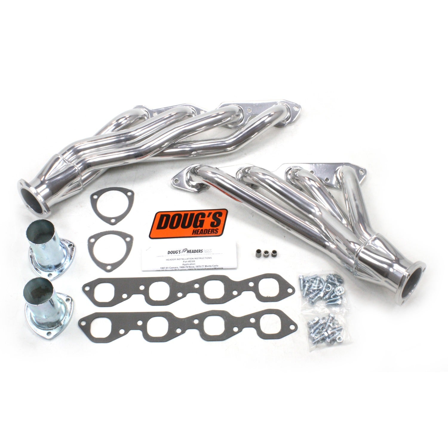 Doug's Headers D306 1-3/4" 4-Tube Shorty Metallic Ceramic Coated Exhaust Header