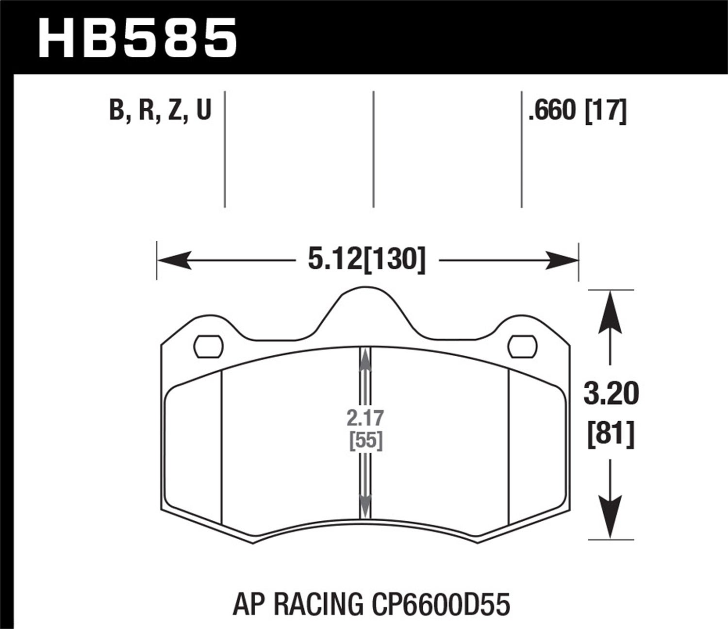 Hawk Performance Hb585b.660 Hps 5.0 Disc Brake Pad Fits 12-14 Mp4-12C   Hps 5.0