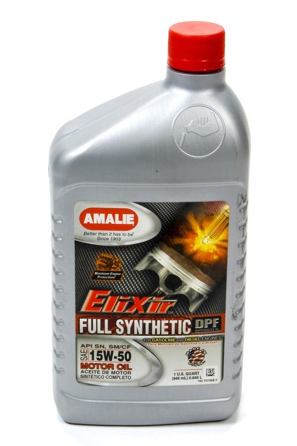 Amalie (75736-56) Elixir 15W-50 Full Synthetic Motor Oil - 1 Quart Bottle