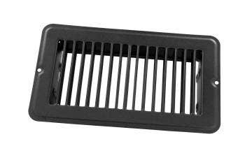 Jr Products 4" X 8" Floor Register Undampered, Metal, Black  4  X 8  Floor