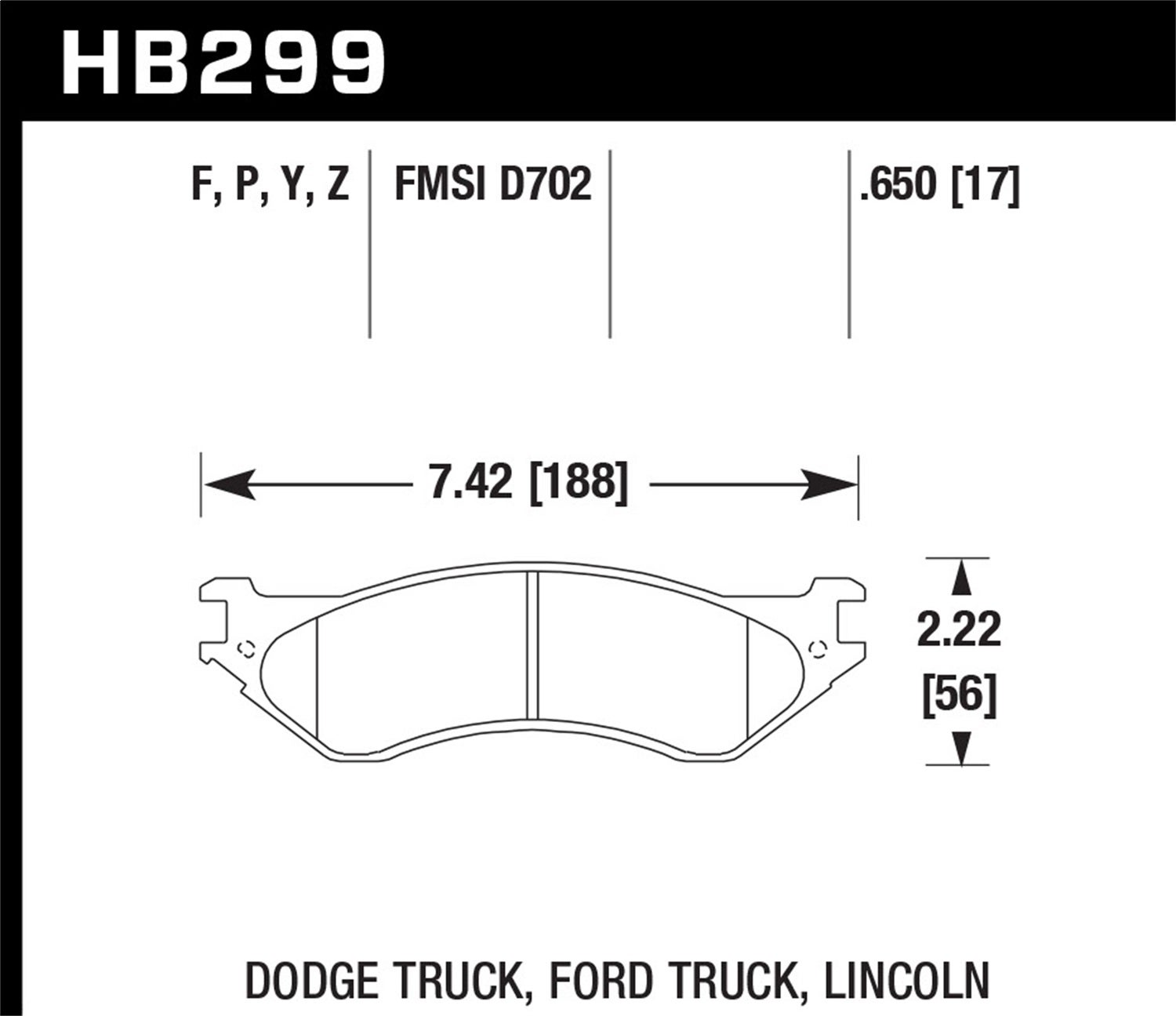 Hawk Performance Hb299p.650 Superduty Disc Brake Pad   Superduty Disc Brake Pad