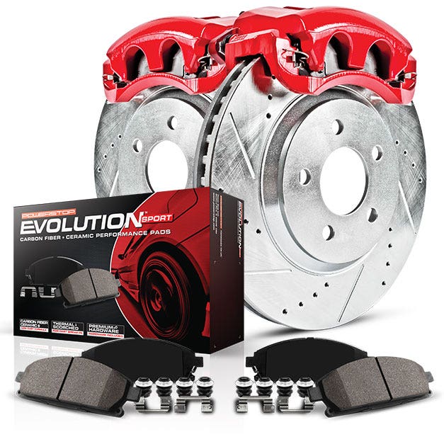 Power Stop Kc6515a Z23 Evolution Sport Front Brake Caliper Kit- Brake Rotors,