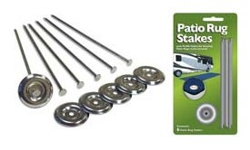 Prest-O-Fit 36923 2-2001 Patio Rug Stakes - Pack Of 6 Silver  36923  Patio Rug