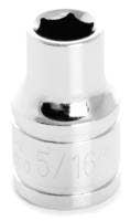 Performance Tool W38010 6-Point Socket, 3/8" Drive, 5/16" Socket  Type -