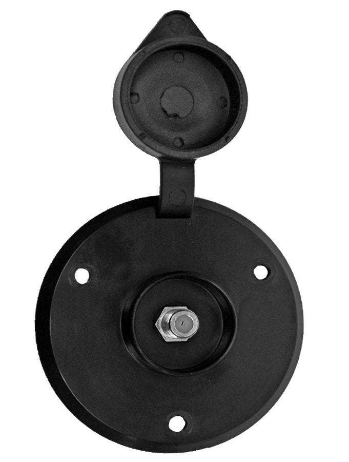 Round Cable Tv Recept Blk   Receptacle; Number Of Receptacle - Single,