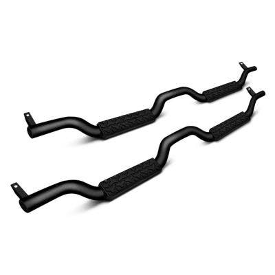 Rampage 26628 Slimline 2 In. Round Side Bar Cab Length Fits 07-18 Wrangler (Jk)