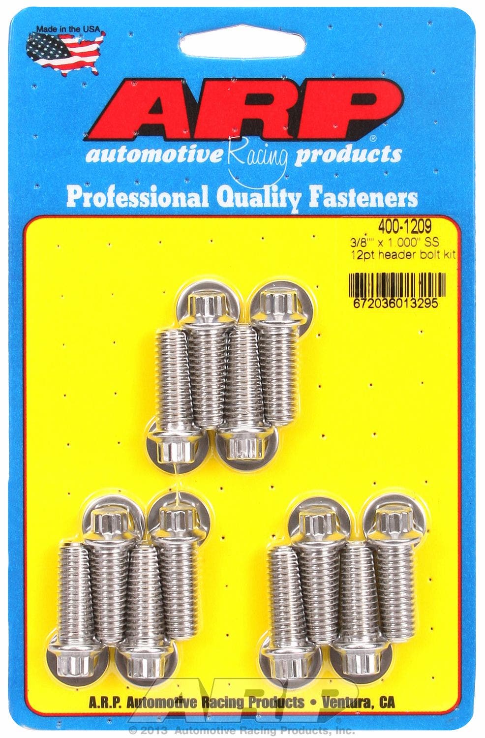 Arp 4001209 Header Bolts With 12-Point Heads, Polished Stainless Steel, Set Of