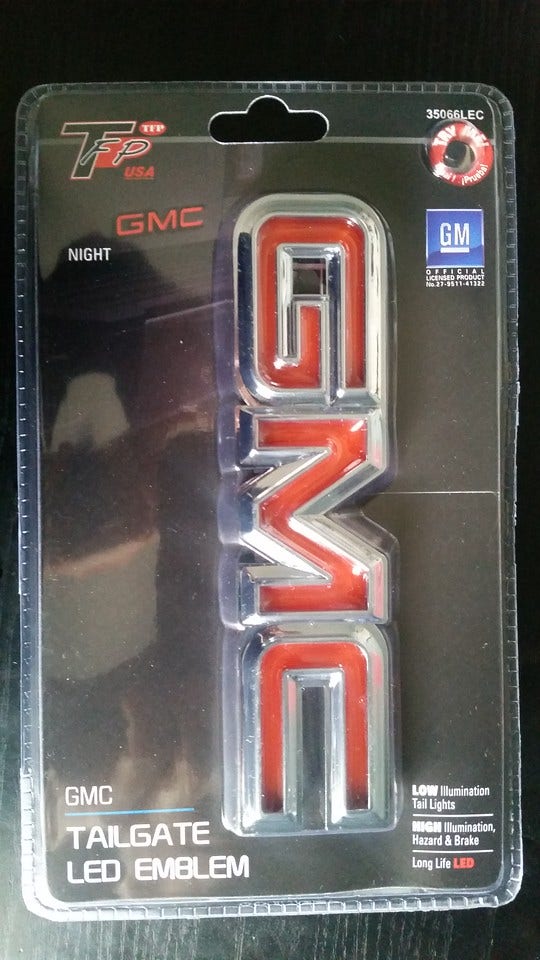 Tfp 35066Lec Led Tailgate Emblems - Compatible With Gmc Lighted Logo Emblem -