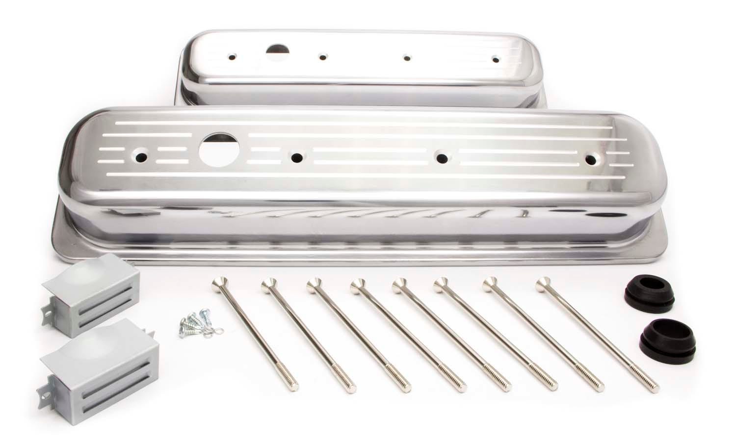 Racing Power Company R6037 Short Milled Polished Aluminum Valve Cover For Small