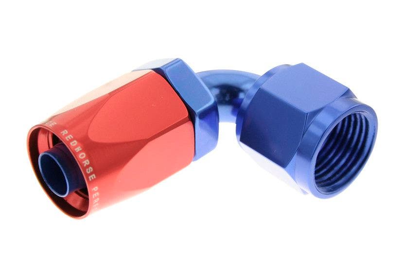 Redhorse Performance 6090-04-1 -04 90 Degree Female Aluminum Hose End - Red &