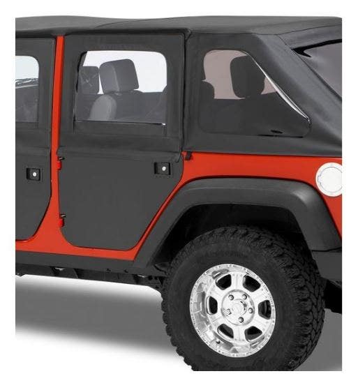 Bestop 5179817 Black Twill 2-Piece Fabric Doors For 2007-2018 Wrangler - Front