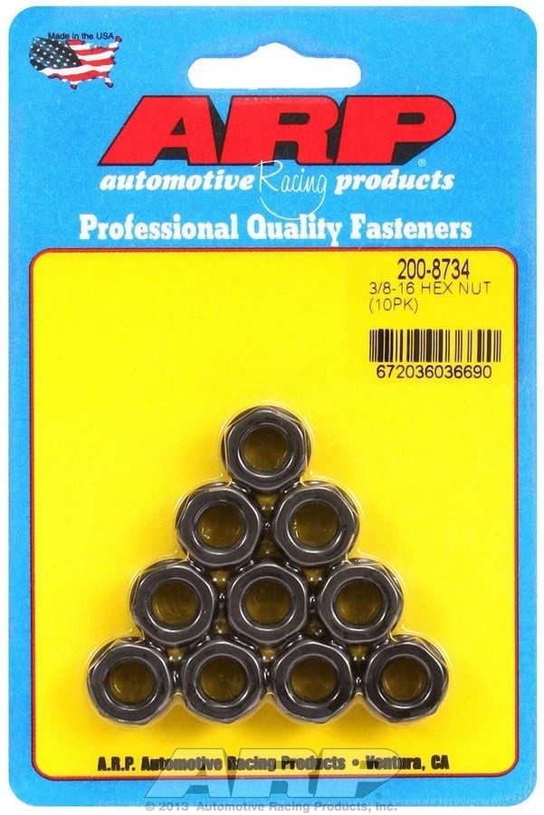 Arp 200-8734 3/8"-16 Hex Nut - 10 Piece Arp  3/8 -16 Hex Nut - 10 Piece