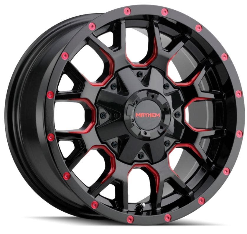 Warrior (8015) Blk W/Prism Red 18X9 Warrior (8015) Blk W/Prism Red 18X9