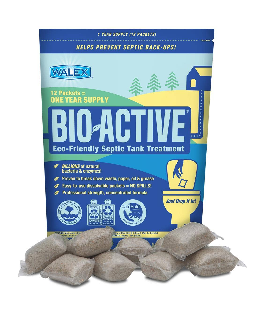 Bio-Active 1-Year Supply Bacteria/Enzyme Septic Tank Treatment Bio-Active 1-Year