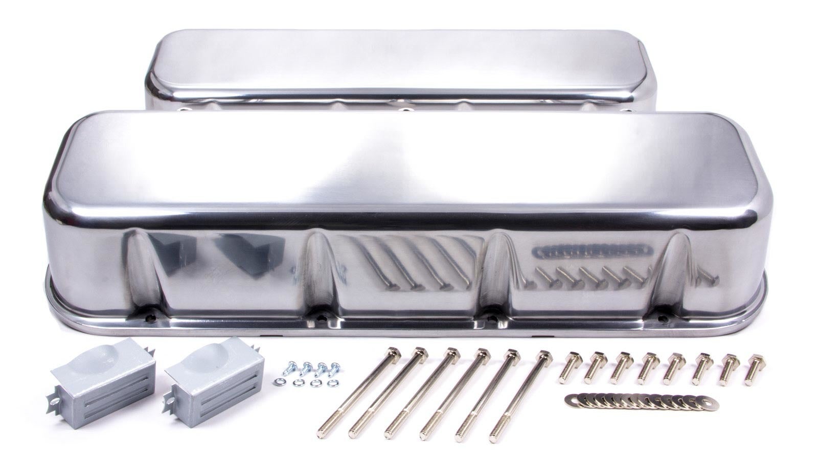 Racing Power Company R6230-1 Tall Plain Polished Aluminum Valve Cover For Big