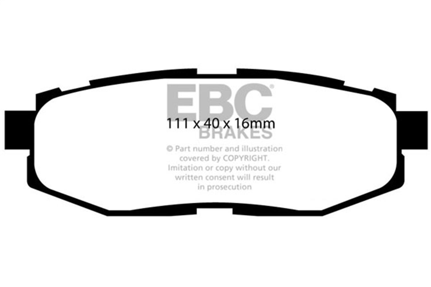 Ebc Brakes Dp41758r Yellowstuff Street And Track Brake Pads   Yellowstuff Street