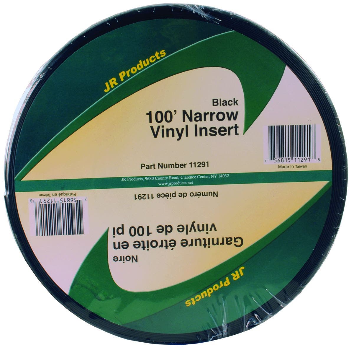 Jr Products 11291 Black 100 Foot Narrow Vinyl Insert   Trim Molding Insert;