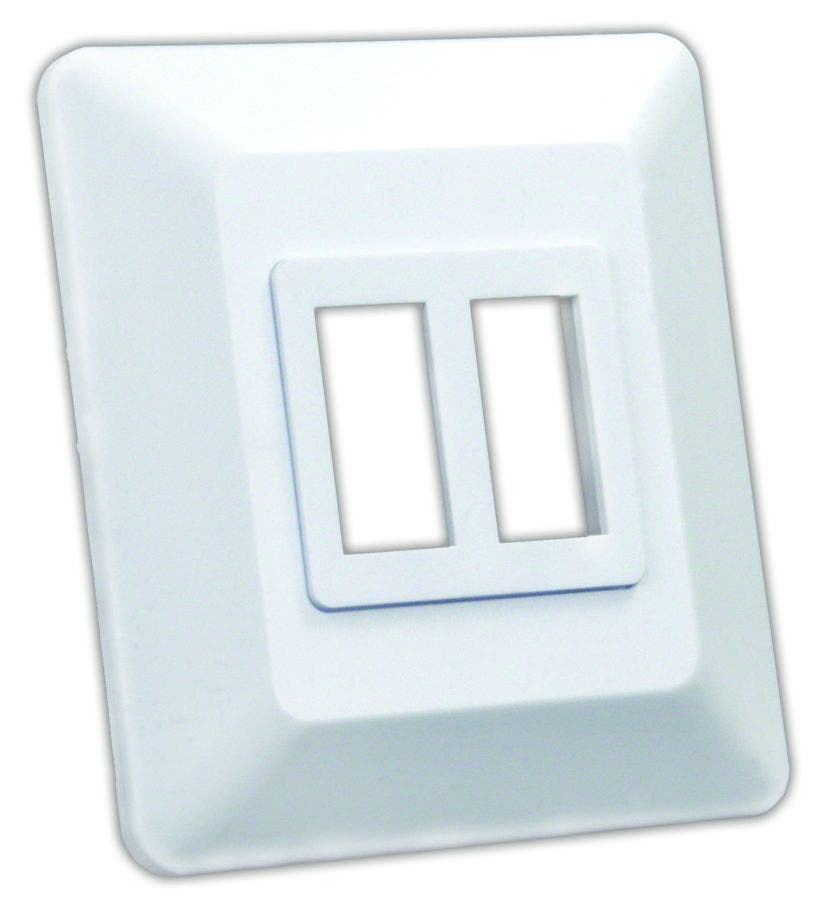 Jr Products 13615 Switch Base And Face Plate - Double,White   Multi Purpose