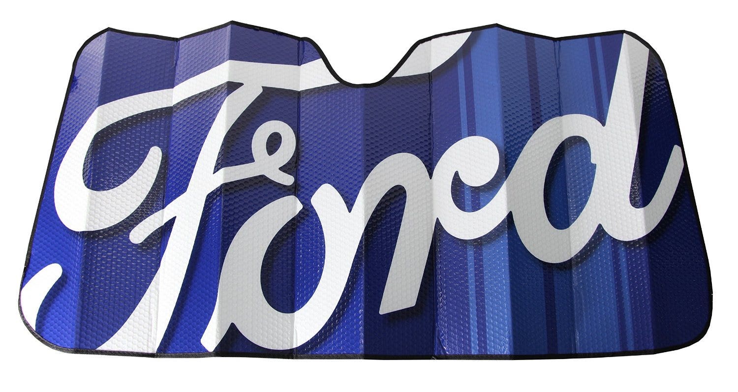 Plasticolor 003704R01 Ford Blue Windshield Sunshade   Windshield Shade Accordion