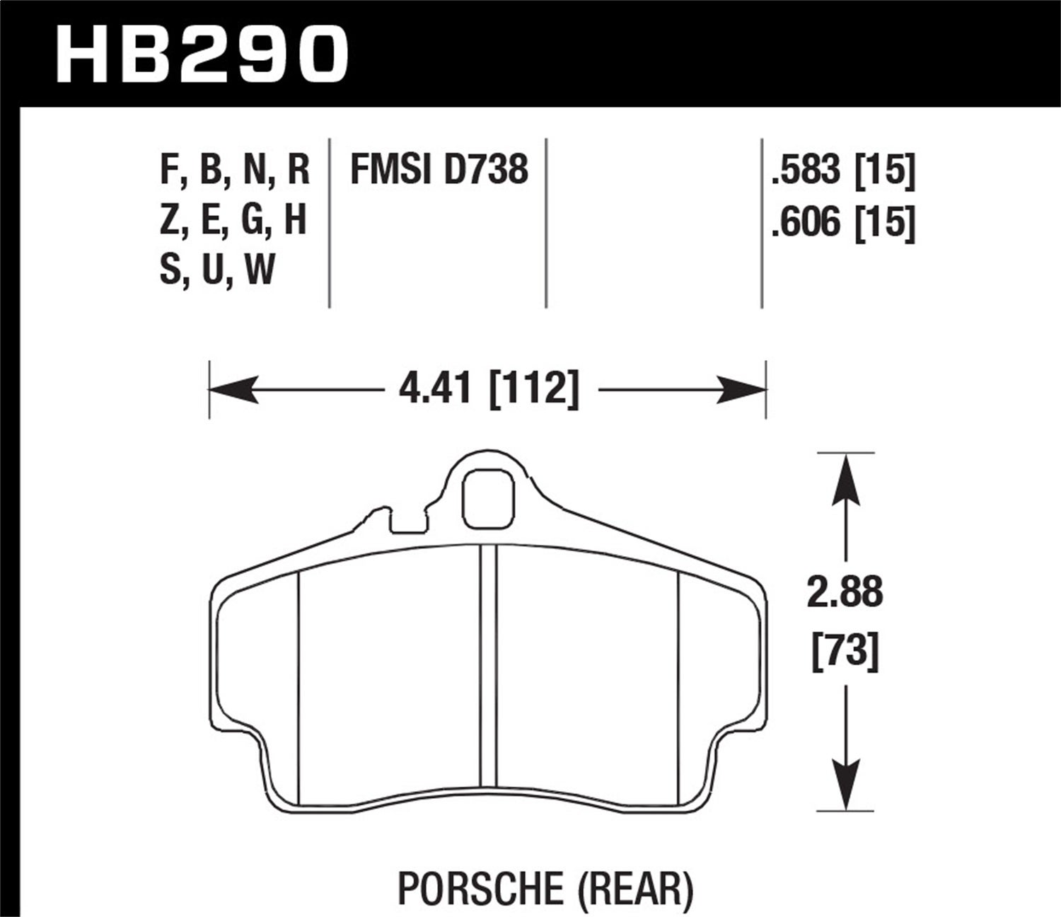 Hawk Performance Hb290g.583 Dtc-60 Disc Brake Pad Fits 98-12 911 Boxster Cayman