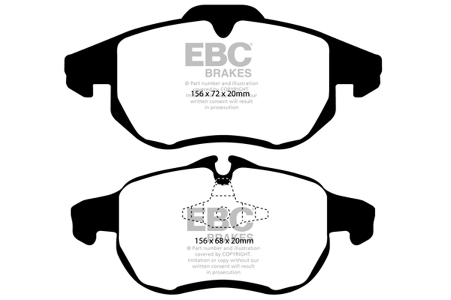 Ebc Brakes Dp41414r Yellowstuff Street And Track Brake Pads Fits 03-11 9-3 9-3X