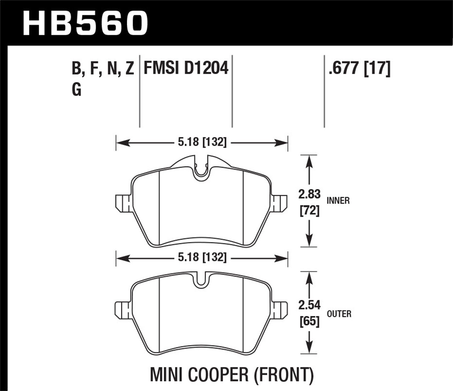 Hawk Performance Hb560g.677 Dtc-60 Disc Brake Pad   Dtc-60 Disc Brake Pad
