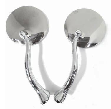 Racing Power Company R6615 Stainless Steel Retro Street Rod Mirror   Stainless