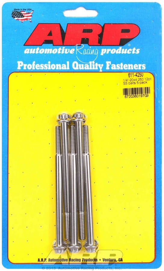 S/S Bolt Kit - 12Pt. (5) 1/4-20 X 4.250 S/S Bolt Kit - 12Pt. (5) 1/4-20 X 4.250