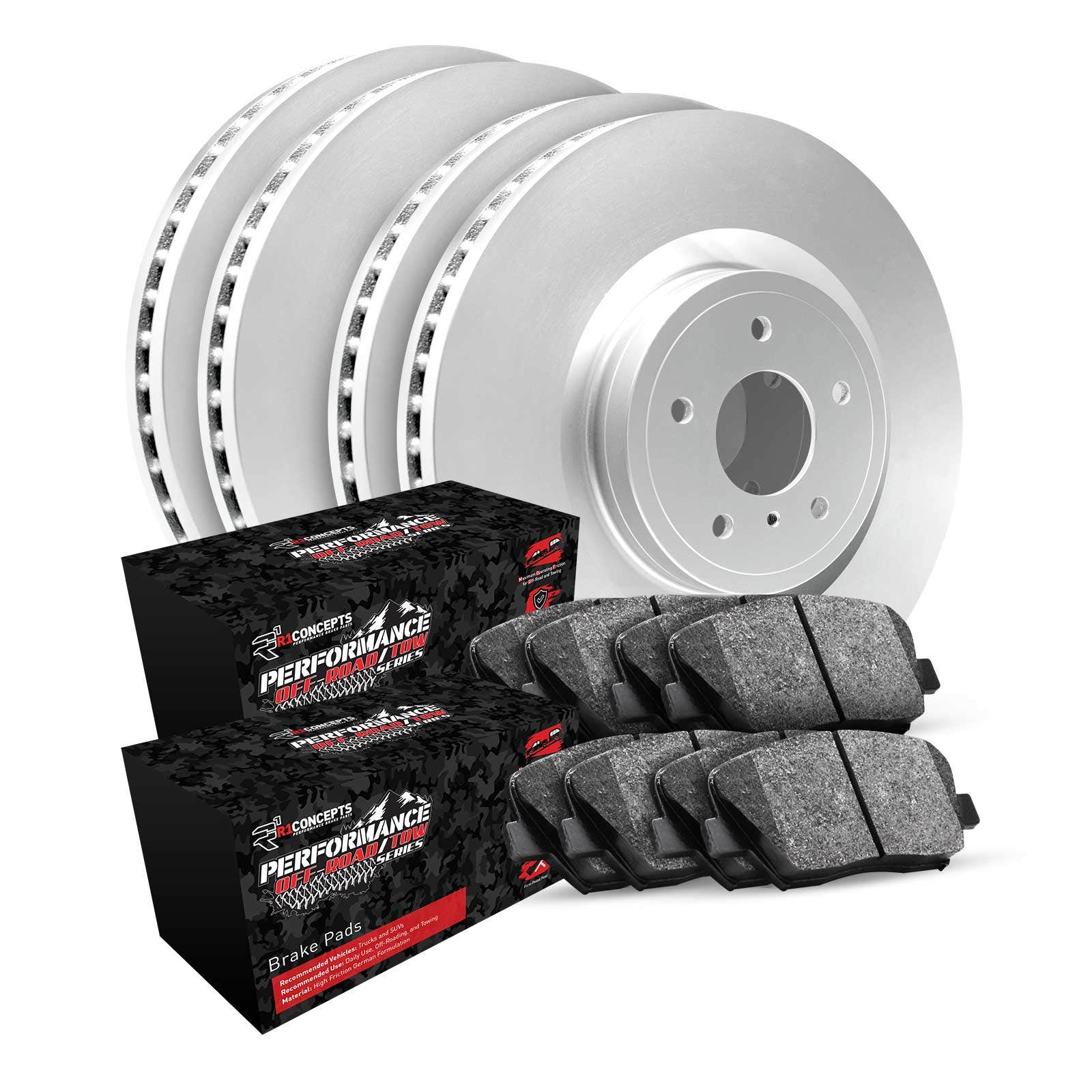 R1 Concepts Wdvn2-42007 R1 Brake Rotors - Carbon Coated W/ Perf Off-Road/Tow