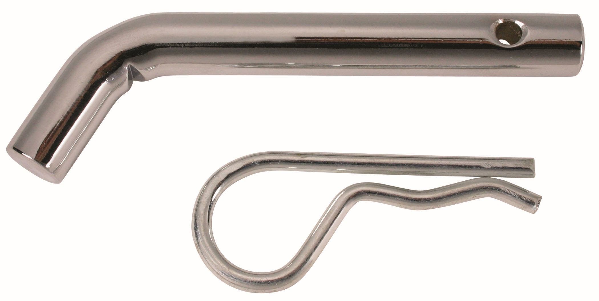 Chrome Plated 1/2" Receiver Pin And Clip Trailer Hitch Pin  Includes Key Lock -