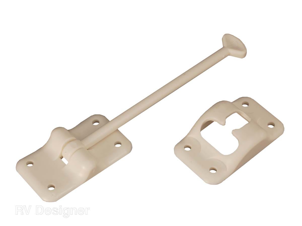 Rv Designer E237, Plastic Door Holder, T-Style, 6 Inch, Colonial White, Entry
