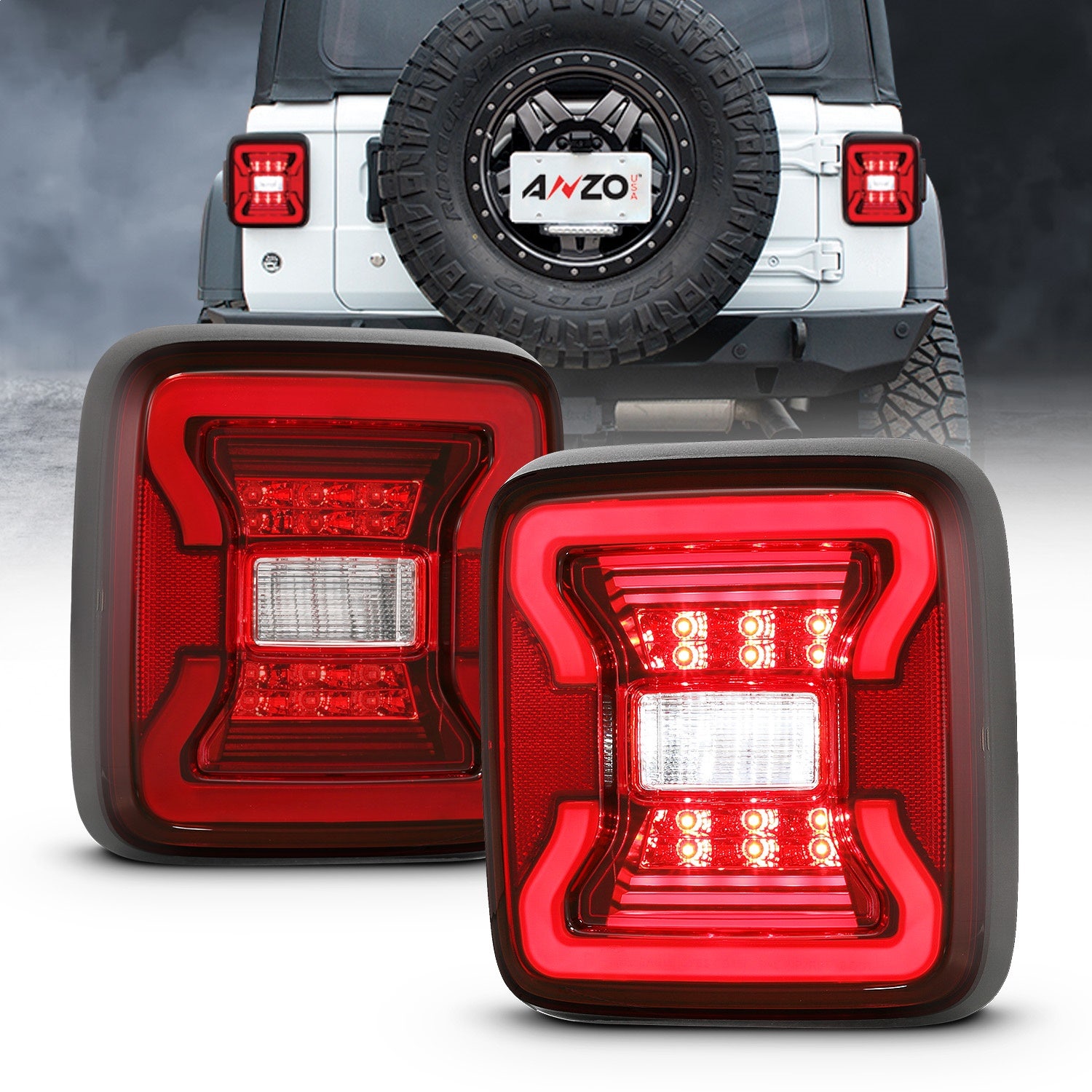 Anzo Usa 311295 Tail Light Assembly Fits 18-23 Wrangler (Jl)   Tail Light