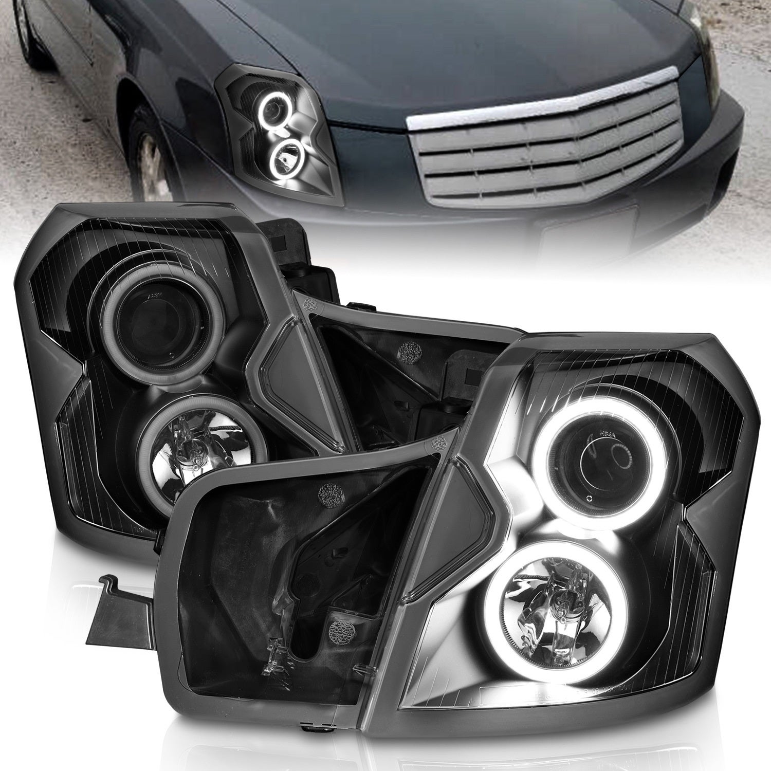 Anzo Usa 121417 Projector Headlight Set W/Halo Fits 03-07 Cts   Projector