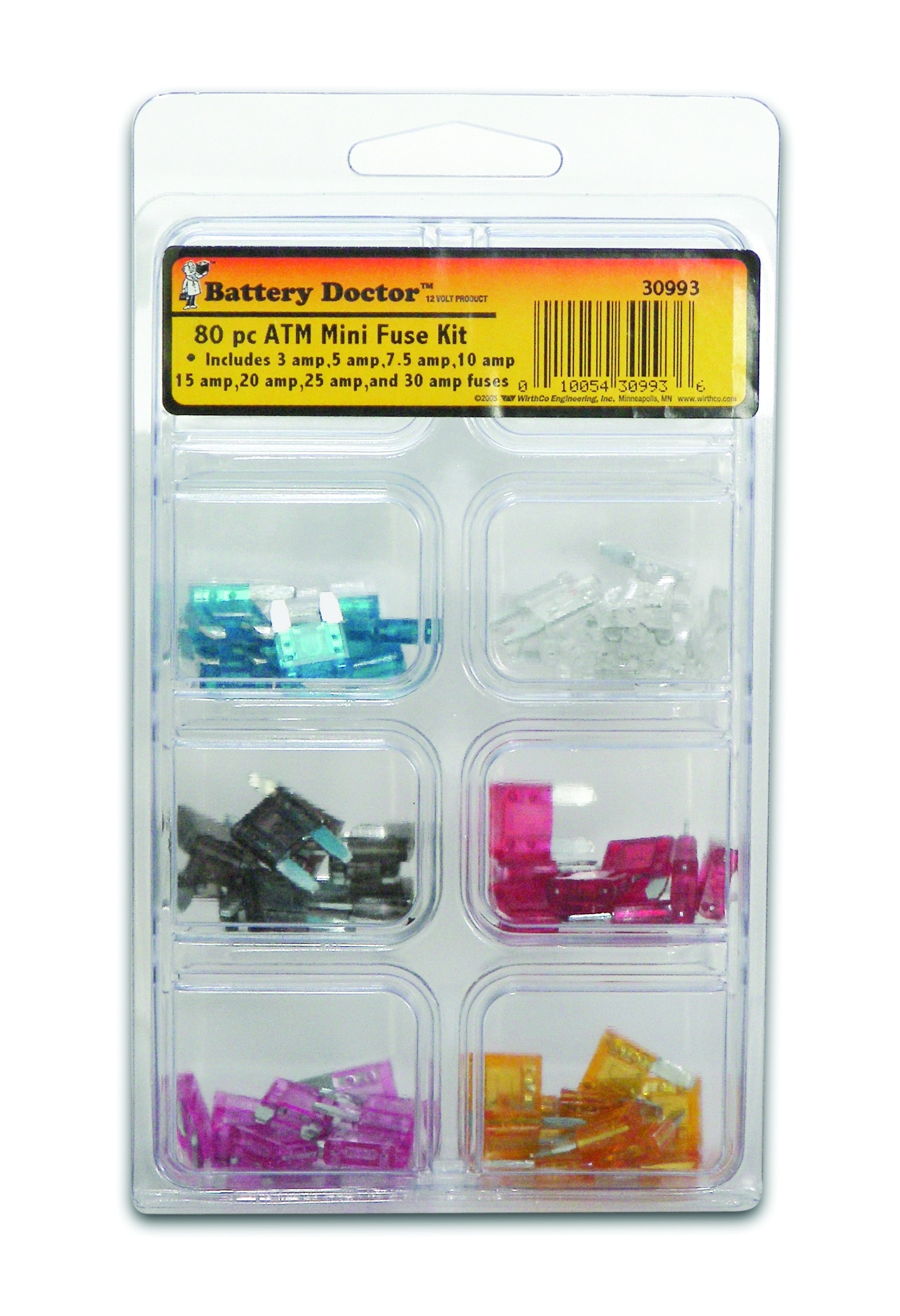 Wirthco 30993 Battery Doctor Atm Mini-Fuse Kit - 80 Piece   Battery Doctor Atm