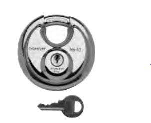 Master Lock 40Kadpf Round Padlock With Shielded Shackle, Stainless Steel Master