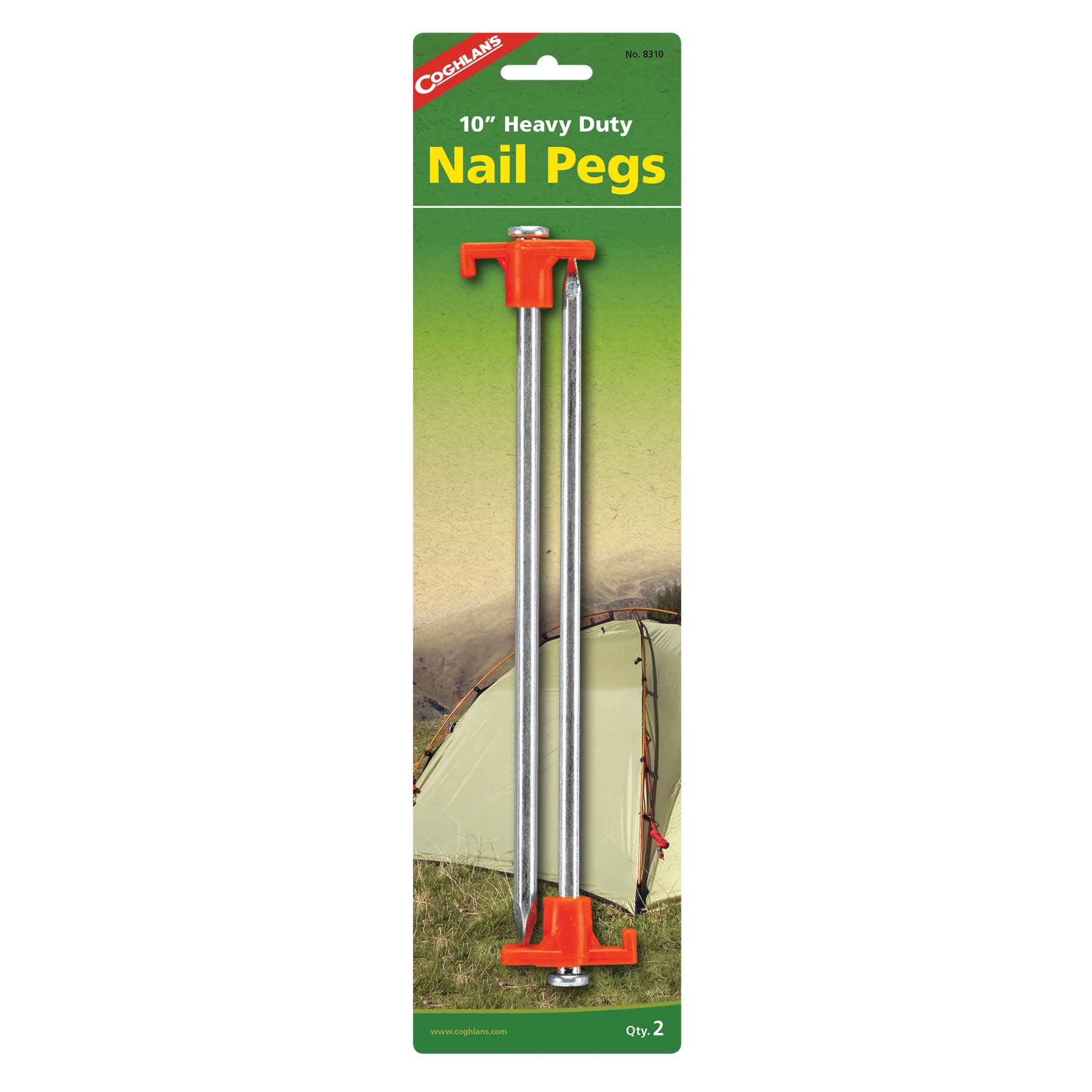 Coghlan's Nail Tent Pegs, 10-Inch, 2-Pack  Nail Tent Pegs, 10-Inch, 2-Pack