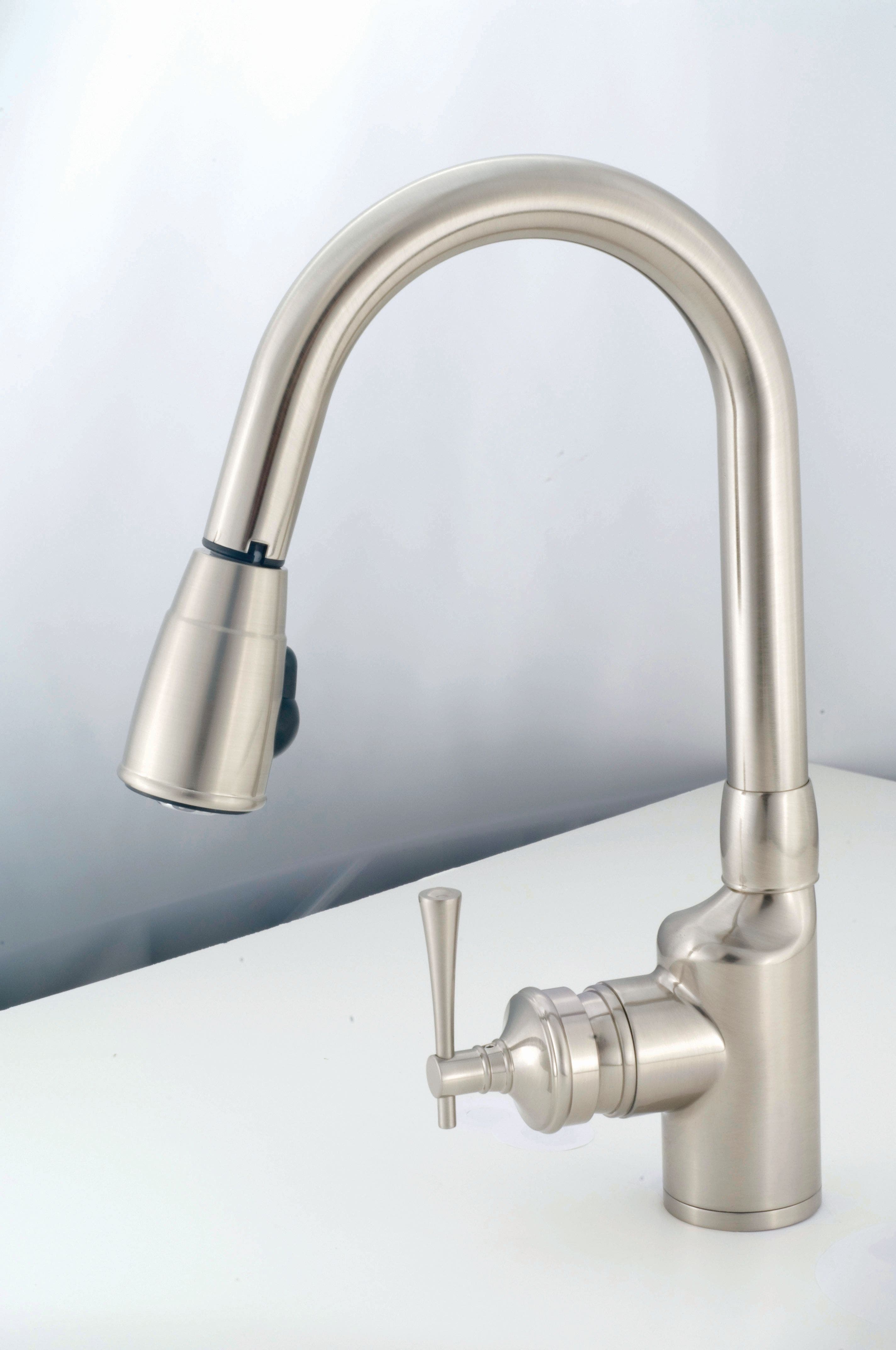 American Brass Sl2000n Rv Kitchen Faucet With Pull-Down Sprayer And Single Lever