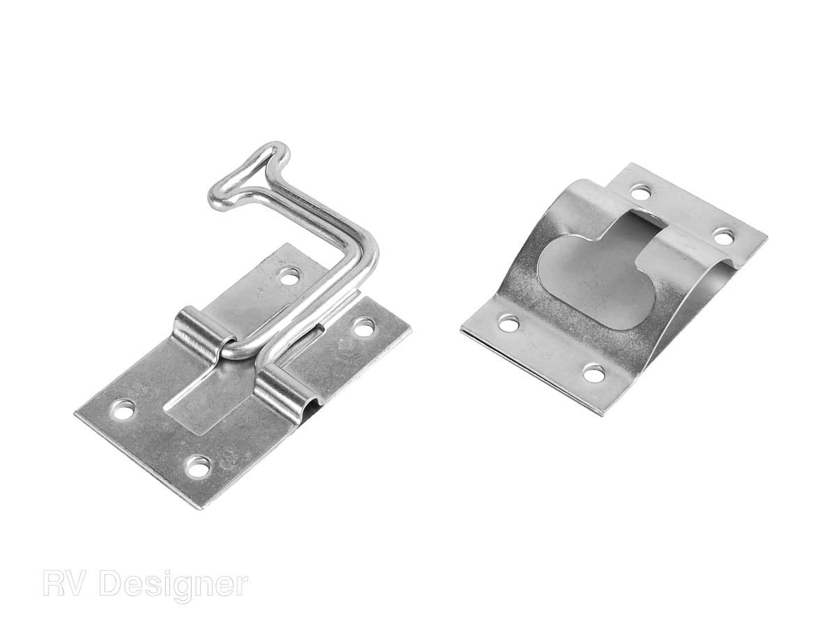 Rv Designer E273 Zinc T-Style Entry Door Holder - Angled 90┬░ , Silver , 6 Inch