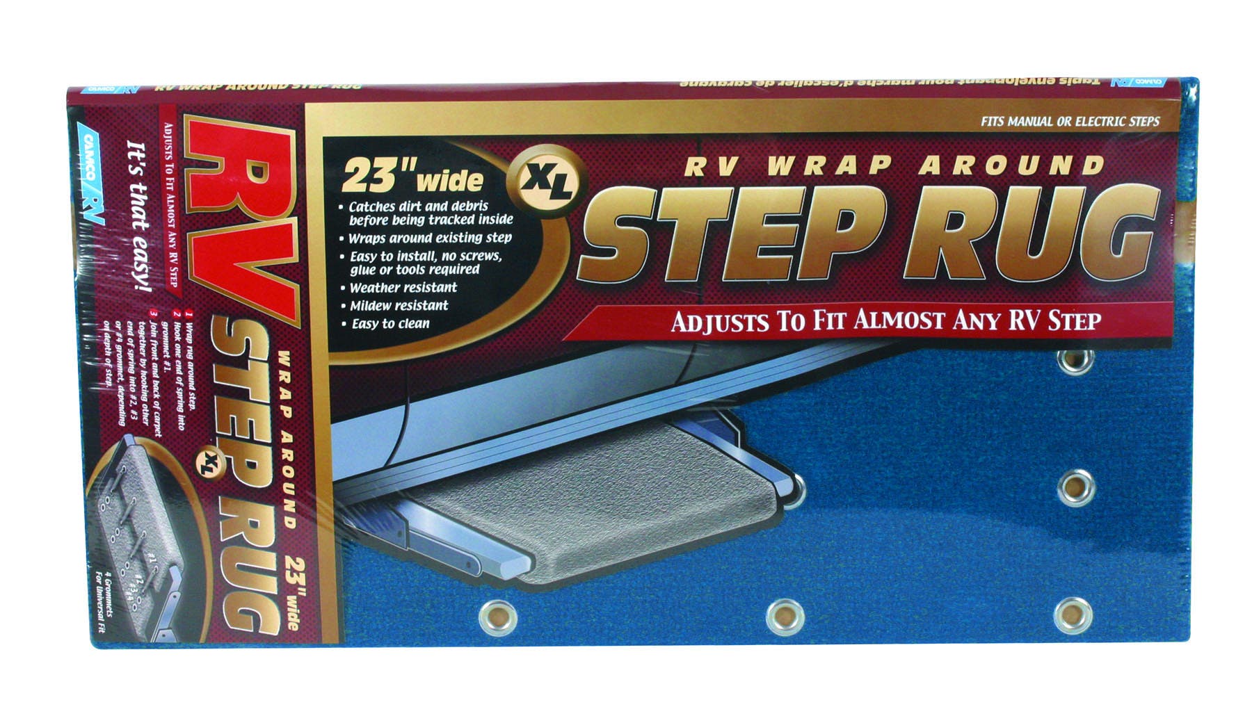 Step Rug Xl Blue  23X22'   Entry Step Rug; Compatibility - Manual And Electric