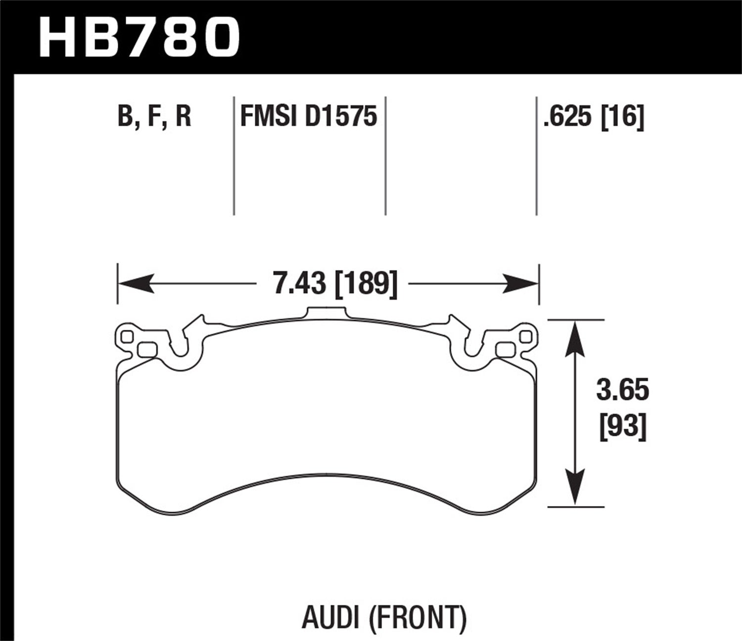Hawk Performance Hb780b.625 Hps 5.0 Disc Brake Pad Fits A8 Quattro S6 S7 S8