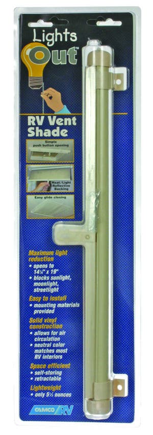 Camco 42913 Retractable Lights Out Vent Shade (Cream),14 Inch X 14 Inch   Roof