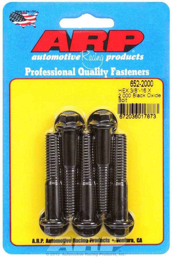 Arp 652-2000 Black Oxide 3/8-16" Rh Thread 2.000" Uhl 6-Point Bolt With 3/8"
