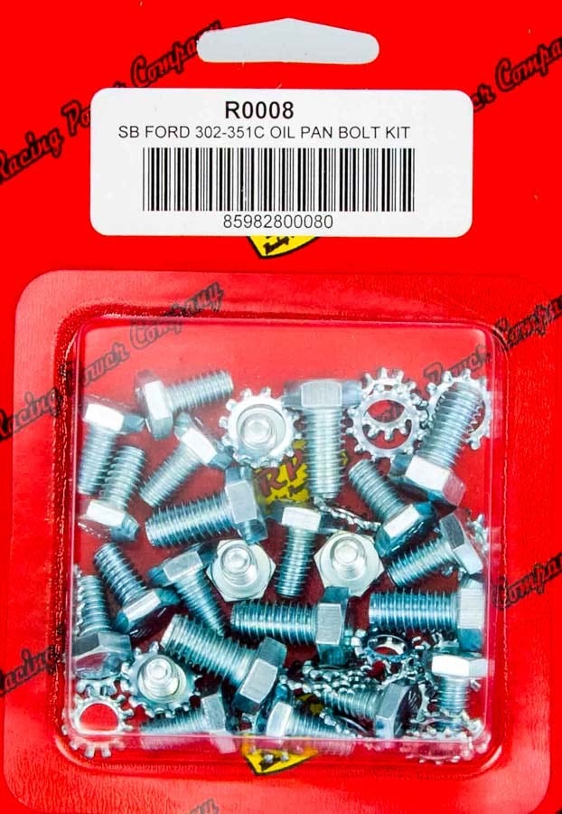 Racing Power Company R0008 Oil Pan Bolt Kit For Small Block Ford   Oil Pan Bolt