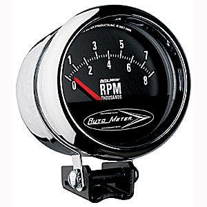 Autometer 2897 Traditional Chrome Tachometer Auto Meter Products  Tachometer