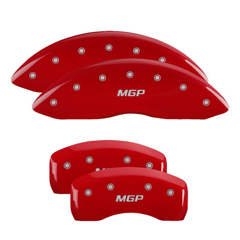 Mgp Caliper Covers 54013Smgprd Mgp Red Powder Coat Finish, Silver Characters,