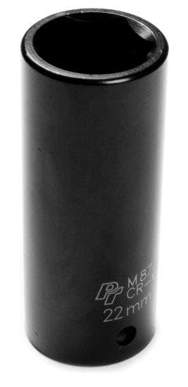 Performance Tool M872 1/2 Drive 6Pt Impact Socket, 22Mm   Socket; Type - Metric,