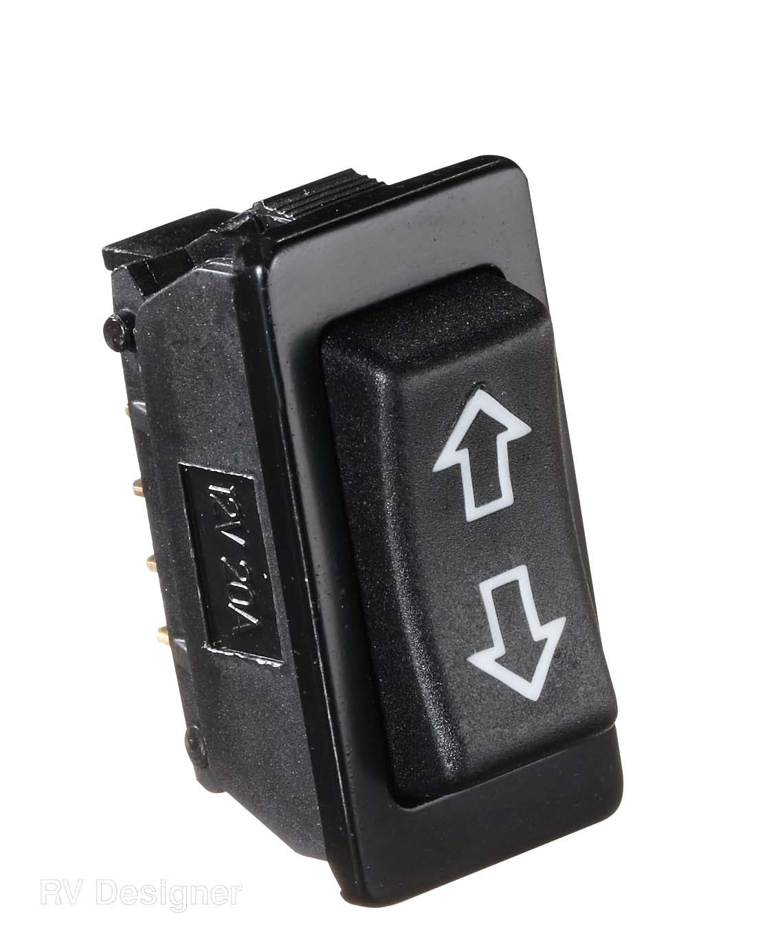 Rv Designer S125, Rocker Switch, 20 Amp Continuous, 40 Amp Peak, Black   Slide